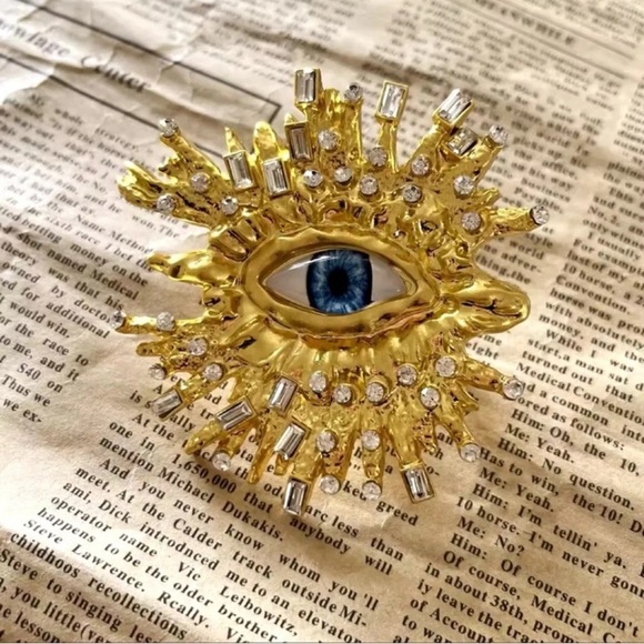 Surrealism Blue Eyes Baroque Eyes Adjustable Ring - Picture 8 of 10